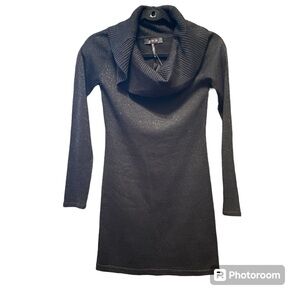 Black Cowl Neck Sweater Dress